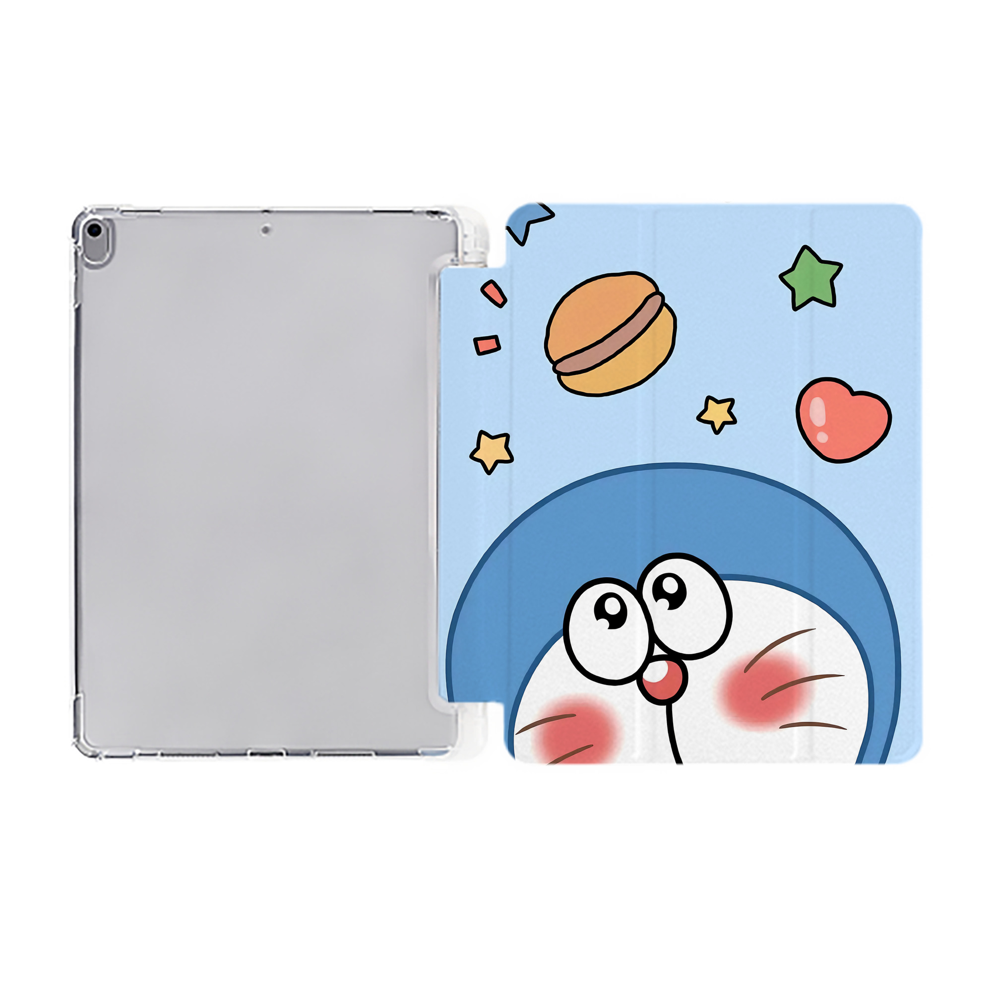 （画像用） ドラえもん Doraemon IPad ケース ペン収納付き 三つ折りスタンド PUレザー×シリコン 対応機種9.5/10.5/10.9インチ